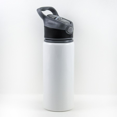 Бутылка алюминиевая для воды 650 мл с черной крышкой