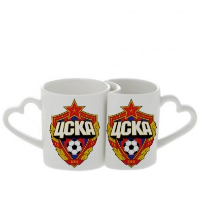 Кружки для влюбленных с логотипом ЦСКА
